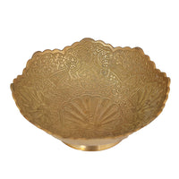 Hand-Carved Brass Serving Bowl