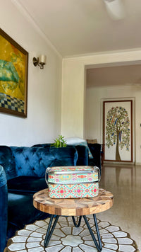 Ethnic Enamelware Steel Lunch Box – 2 Tier, Sustainable & Reusable