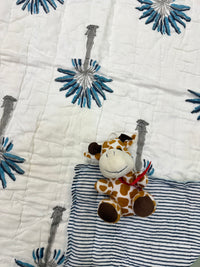 Handcrafted Kids Quilt with Traditional Block Print | Soft & Cozy Cotton Quilt for Babies & Toddlers
