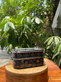 Ethnic Enamelware Steel Lunch Box – 2 Tier, Sustainable & Reusable