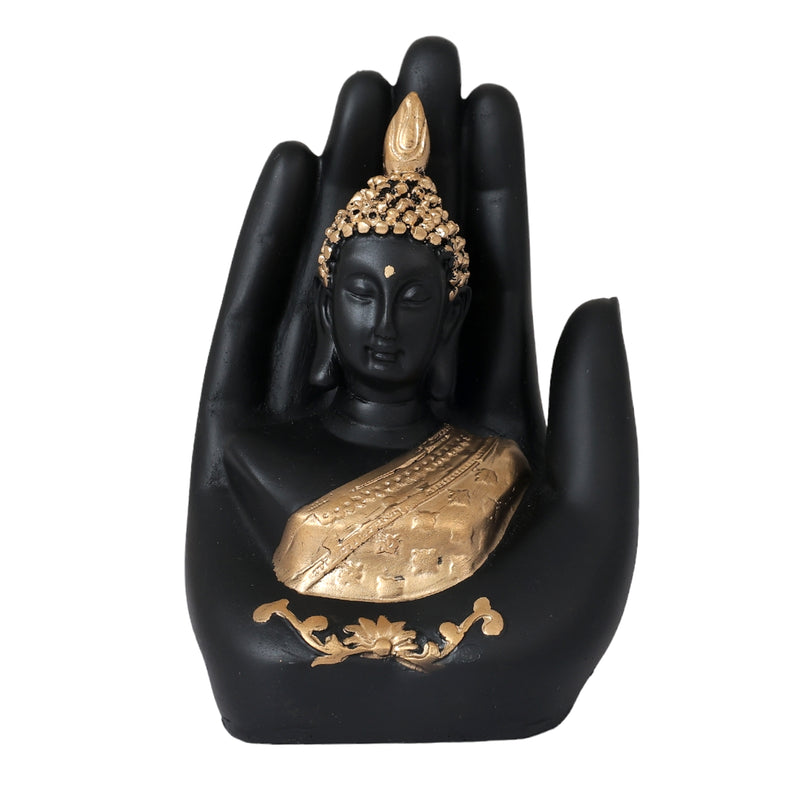 Resin Palm Buddha Table Decor | Contemporary Buddhist Statue for Home Or Office