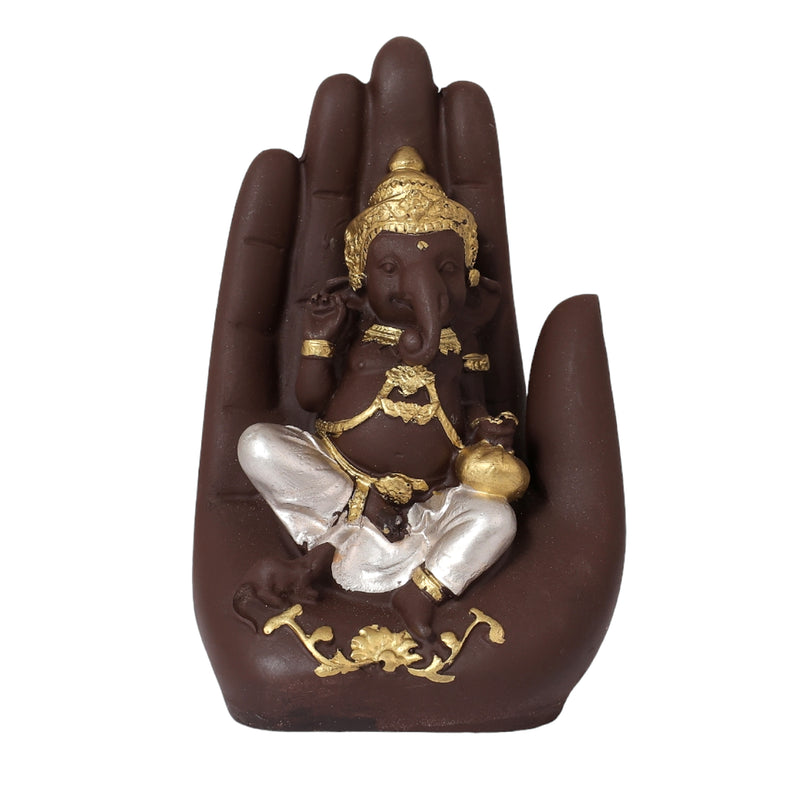 Diwali Gift Box – Palm Ganesh & Metal Wax Diya Combo