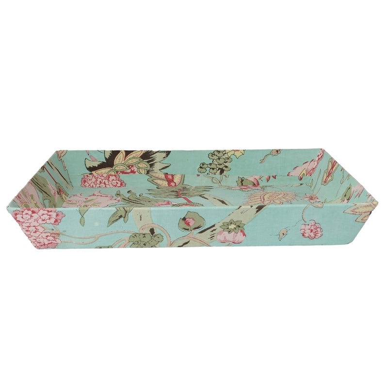 Sea Green Floral Print Table Tray