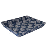 Navy Blue Block Print Table Tray