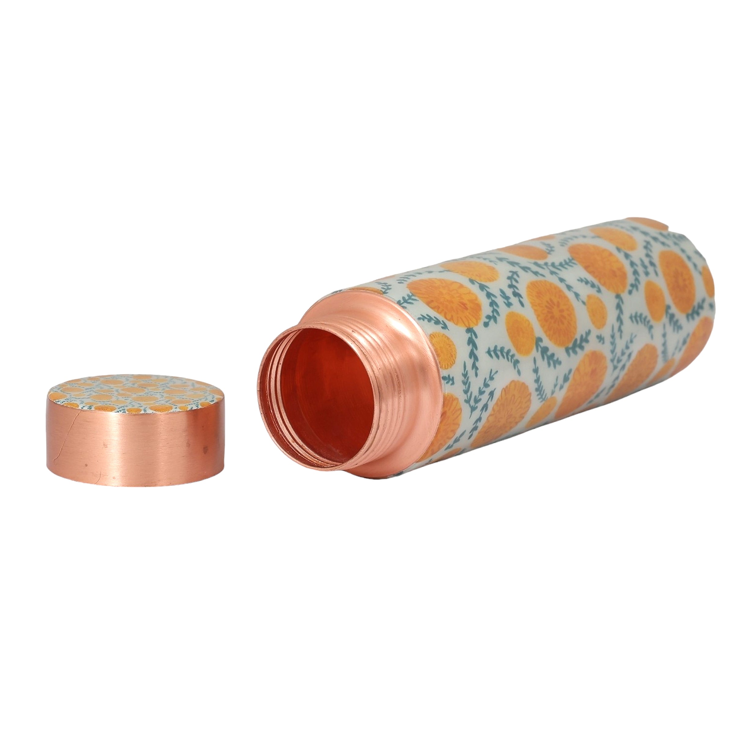 BG| Copper Water Bottle | 1 Litre | Boosts Immunity-Marigold