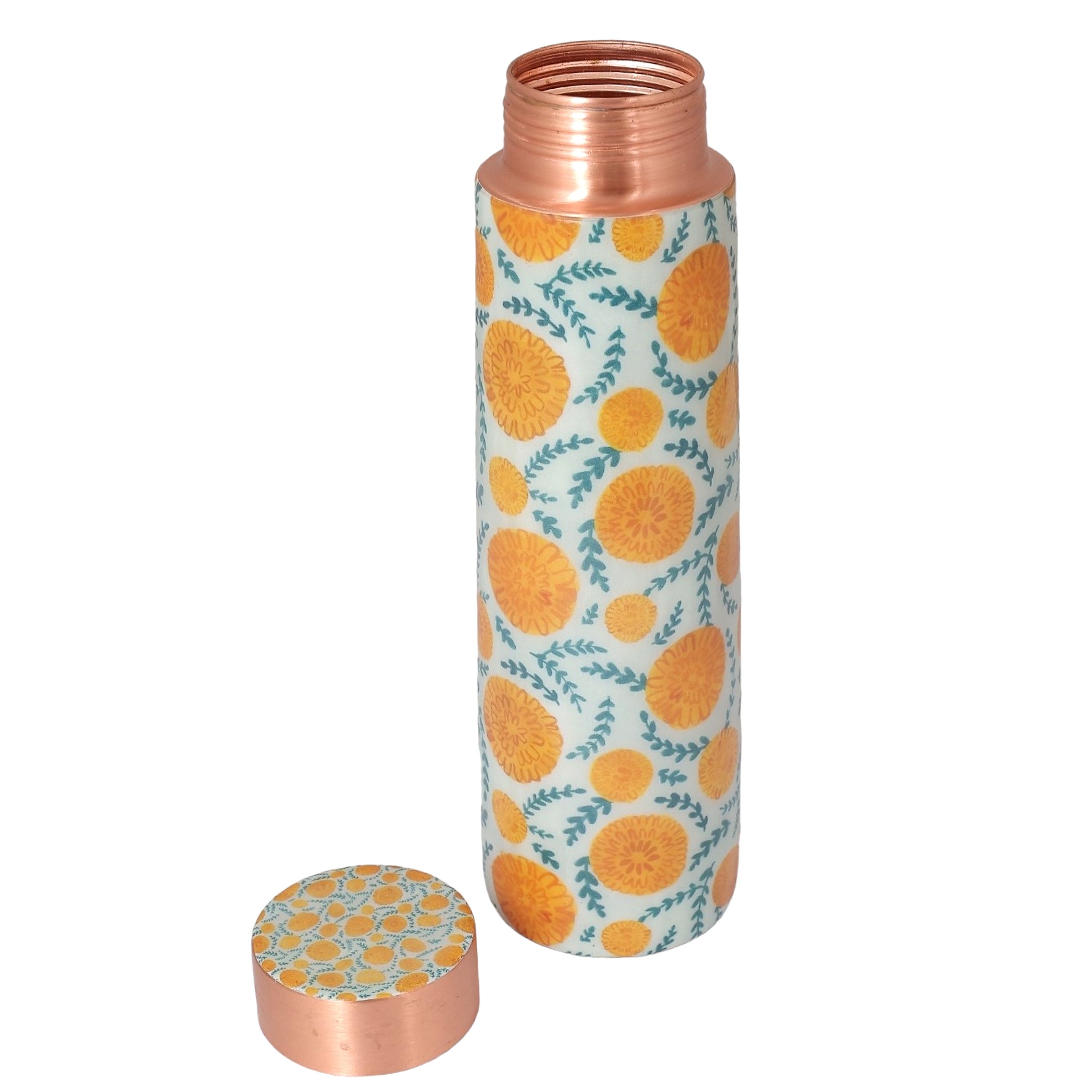 BG| Copper Water Bottle | 1 Litre | Boosts Immunity-Marigold