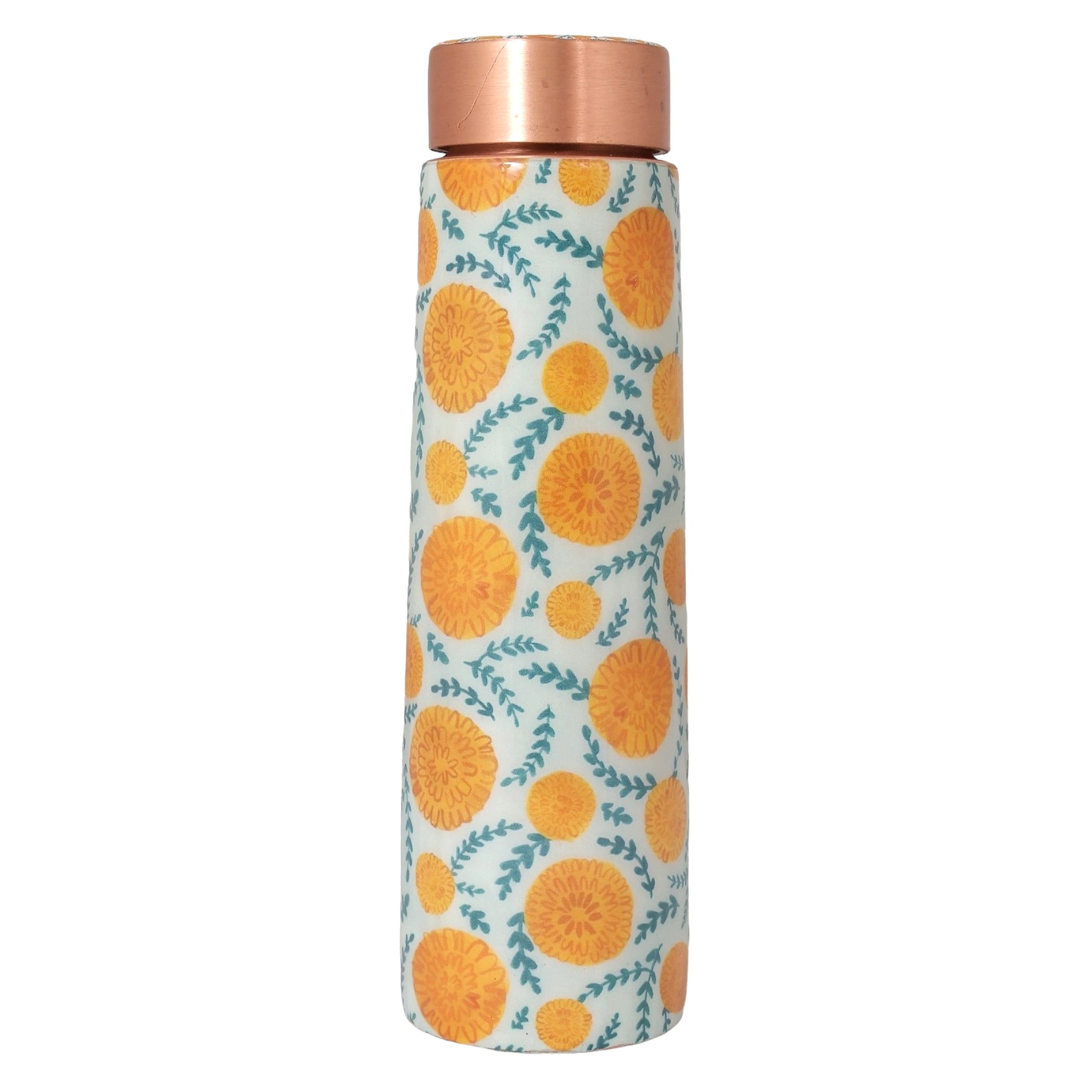 BG| Copper Water Bottle | 1 Litre | Boosts Immunity-Marigold