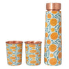 Copper Water Bottle Gifting Set | 1 Litre Bottle & Set of 2 Glasses | Marigold | Boosts Immunity