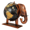 Decorative Metal Globe Elephant Table Ornament Big | Unique Home / Office Accent