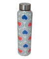 Heart Print Handcrafted Eco-Friendly Meenakari Steel Bottle(1L)