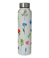 Handcrafted Eco-Friendly Meenakari Stainless Steel Bottle(1L)-White Floral