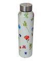 Handcrafted Eco-Friendly Meenakari Stainless Steel Bottle(1L)-White Floral