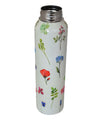 Handcrafted Eco-Friendly Meenakari Stainless Steel Bottle(1L)-White Floral