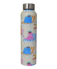 Handcrafted Eco-Friendly Meenakari Stainless Steel Bottle(1L)-Sunbathing dog
