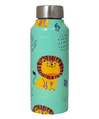 Lion Print Handcrafted Eco-Friendly Meenakari Steel Bottle(750 ML)