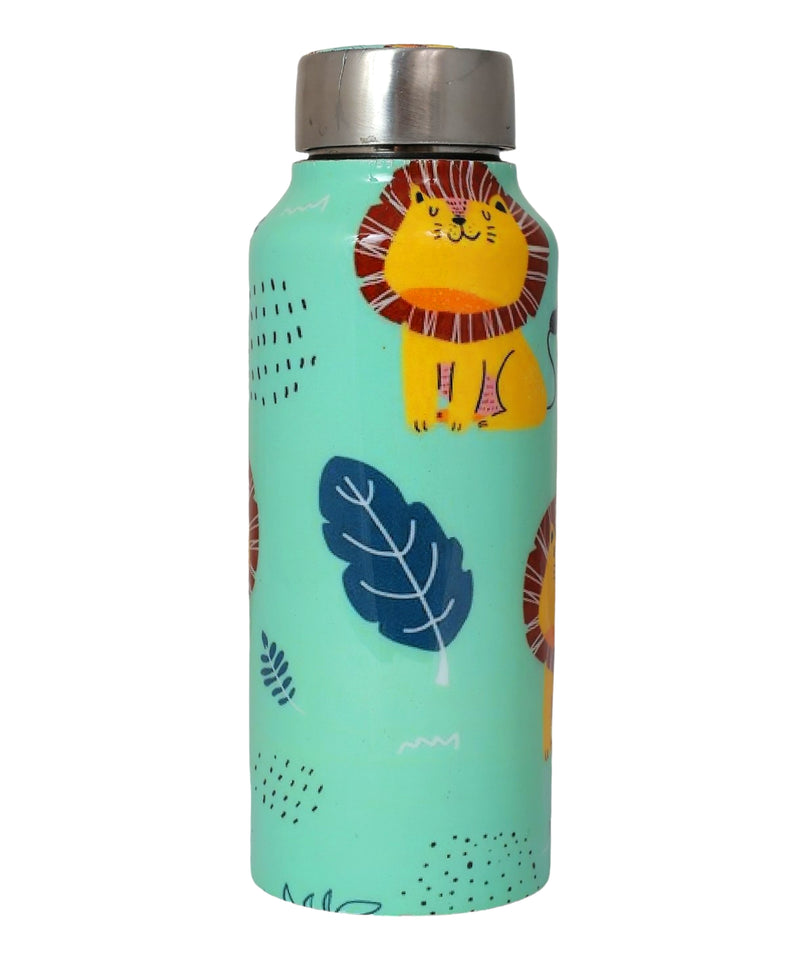 Lion Print Handcrafted Eco-Friendly Meenakari Steel Bottle(750 ML)