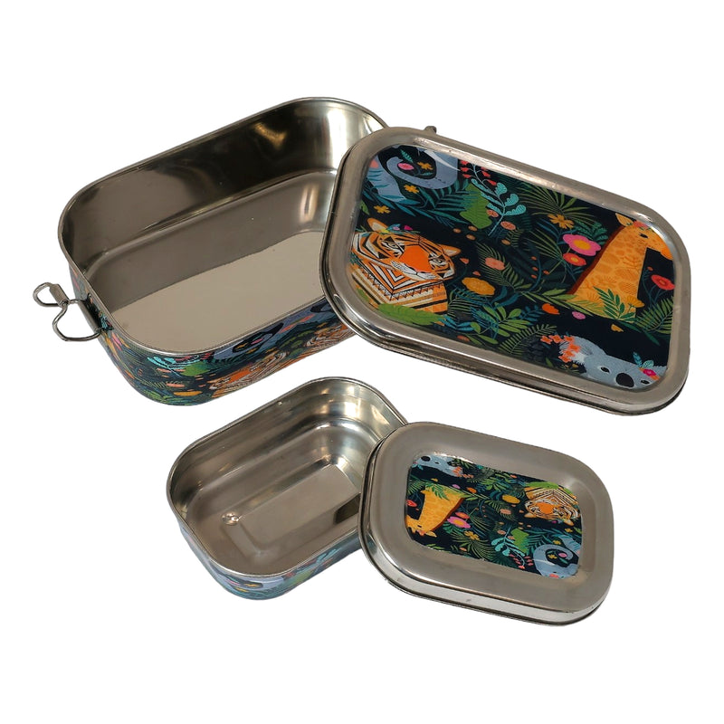 Eco-Friendly Meenakari Steel Tiffin Box – Stylish & Durable-Jungle
