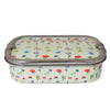 Eco-Friendly Meenakari Steel Tiffin Box – Stylish & Durable-White Floral