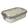 Eco-Friendly Meenakari Steel Tiffin Box – Stylish & Durable-White Floral