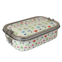 Eco-Friendly Meenakari Steel Tiffin Box – Stylish & Durable-White Floral