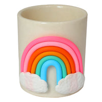 Rainbow With Cloud Ceramic Planter