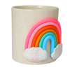 Rainbow With Cloud Ceramic Planter