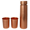 Copper Water Bottle Gifting Set | 1 Litre Bottle & Set of 2 Glasses | Etched | Improves Digestion