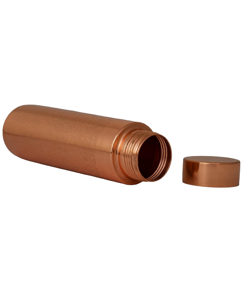 Copper Water Bottle Gifting Set | 1 Litre Bottle & Set of 2 Glasses | Etched | Improves Digestion