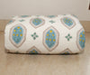 Handcrafted Block Printed Geometric Pattern Quilted Bedcover With Two Pillowcases