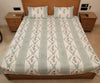 Handcrafted Block Printed Wavy Print Quilted Bedcover With Two Pillowcases