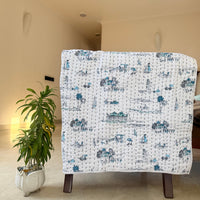 Handcrafted Kids Quilt with Traditional Block Print | Soft & Cozy Cotton Quilt for Babies & Toddlers