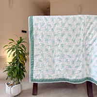 Turtle Design Handcrafted Block Printed Kids Quilt