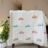 Car Design Handcrafted Block Printed Kids Quilt | Soft & Cozy Cotton Quilt for Babies & Toddlers