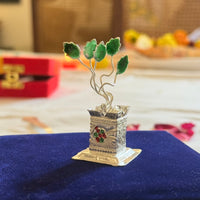 German Silver Decorative Tulsi Pot | Traditional Pooja & Home Temple Accessory