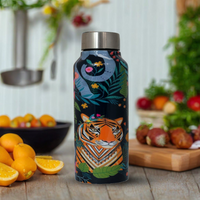 Flamingo Print Handcrafted Eco-Friendly Meenakari Steel Bottle(750 ML)