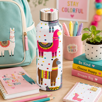Handcrafted Eco-Friendly Meenakari Steel Bottle(750 ML)