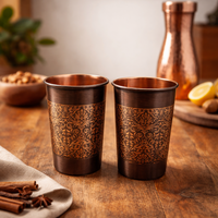 Premium Copper Drinking Glasses Set of 2