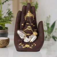 Diwali Gift Box – Palm Ganesh & Metal Wax Diya Combo