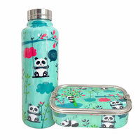 Stainless Steel Lunch Box & Water Bottle (750Ml) Set