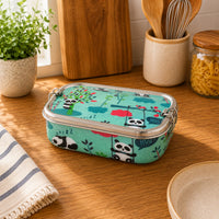 Meenakari Steel Tiffin Box – Stylish & Durable -Set Of 2 ( Panda +Llama) Combo
