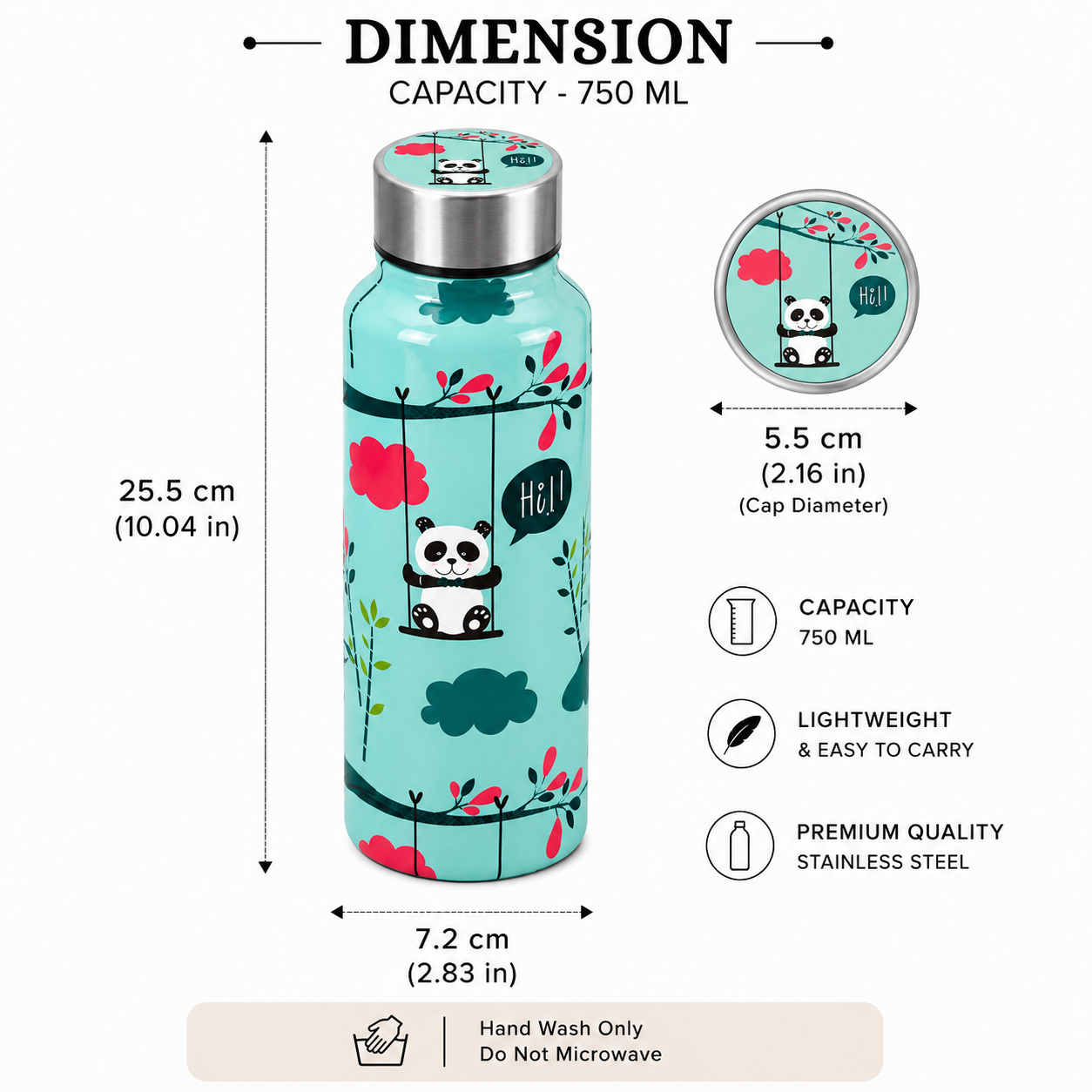 Handcrafted Eco-Friendly Meenakari Steel Bottle(750 ML)
