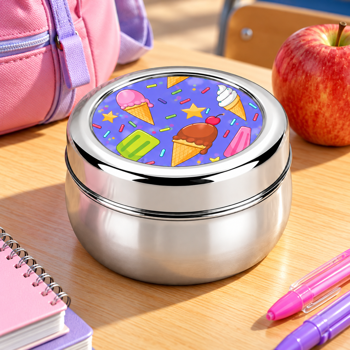 Stainless Steel Lunch Box , Snack Box & Water Sipper (750 ML) Set