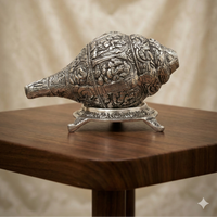 Silver Plated Decorative Shankh for Home Temple & Vastu