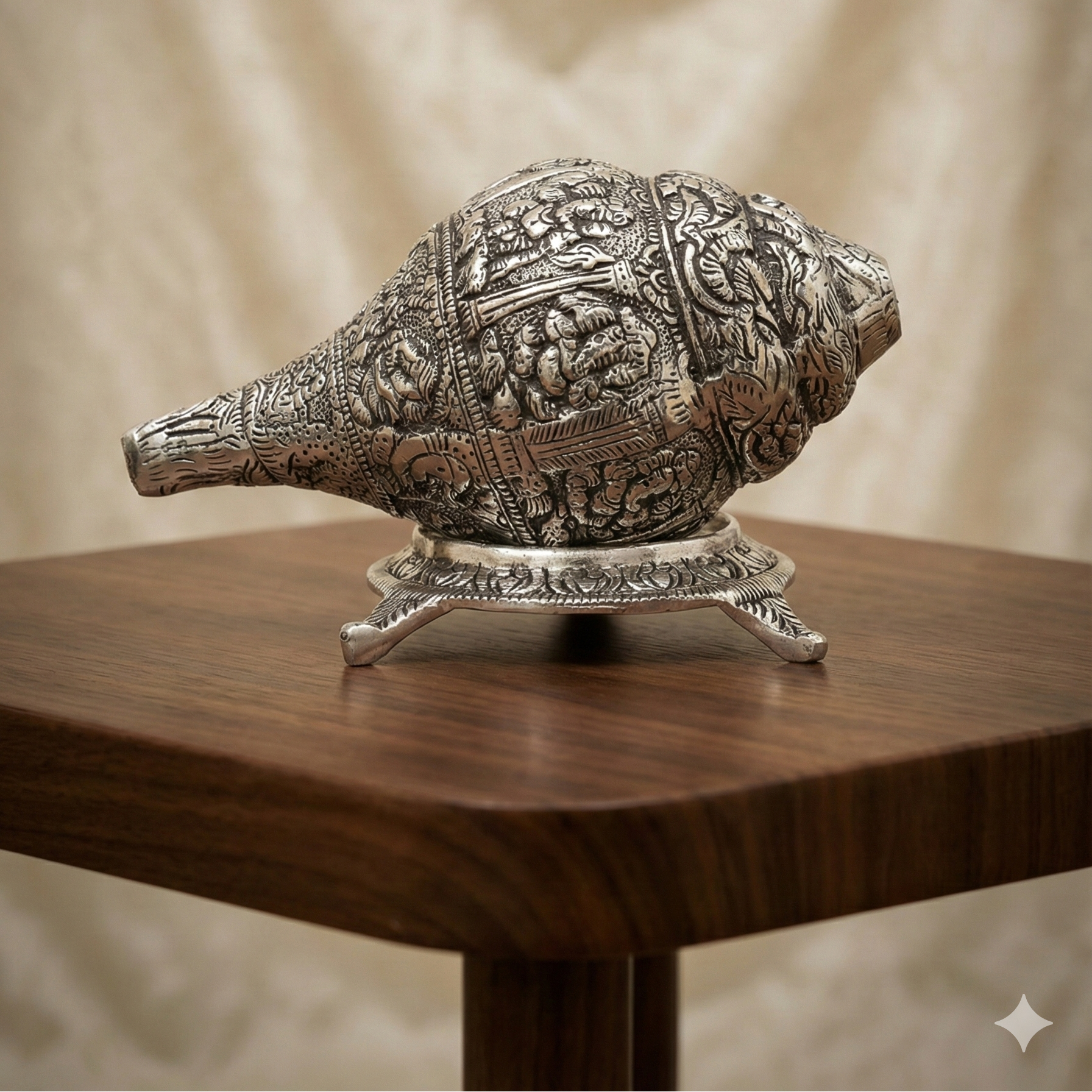 Silver Plated Decorative Shankh for Home Temple & Vastu