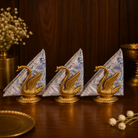 Elegant Gold  Swan Tissue Holder Set of -3