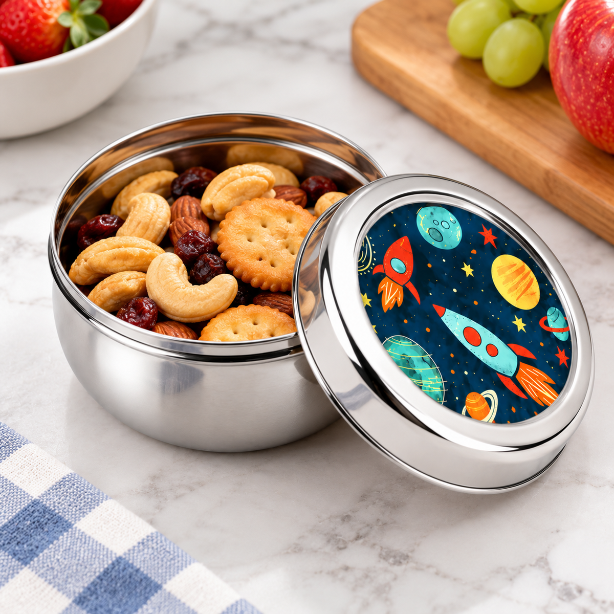 Stainless Steel Lunch Box , Snack Box & Water Sipper (750 ML) Set