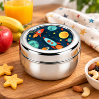 Stainless Steel Lunch Box , Snack Box & Water Sipper (750 ML) Set