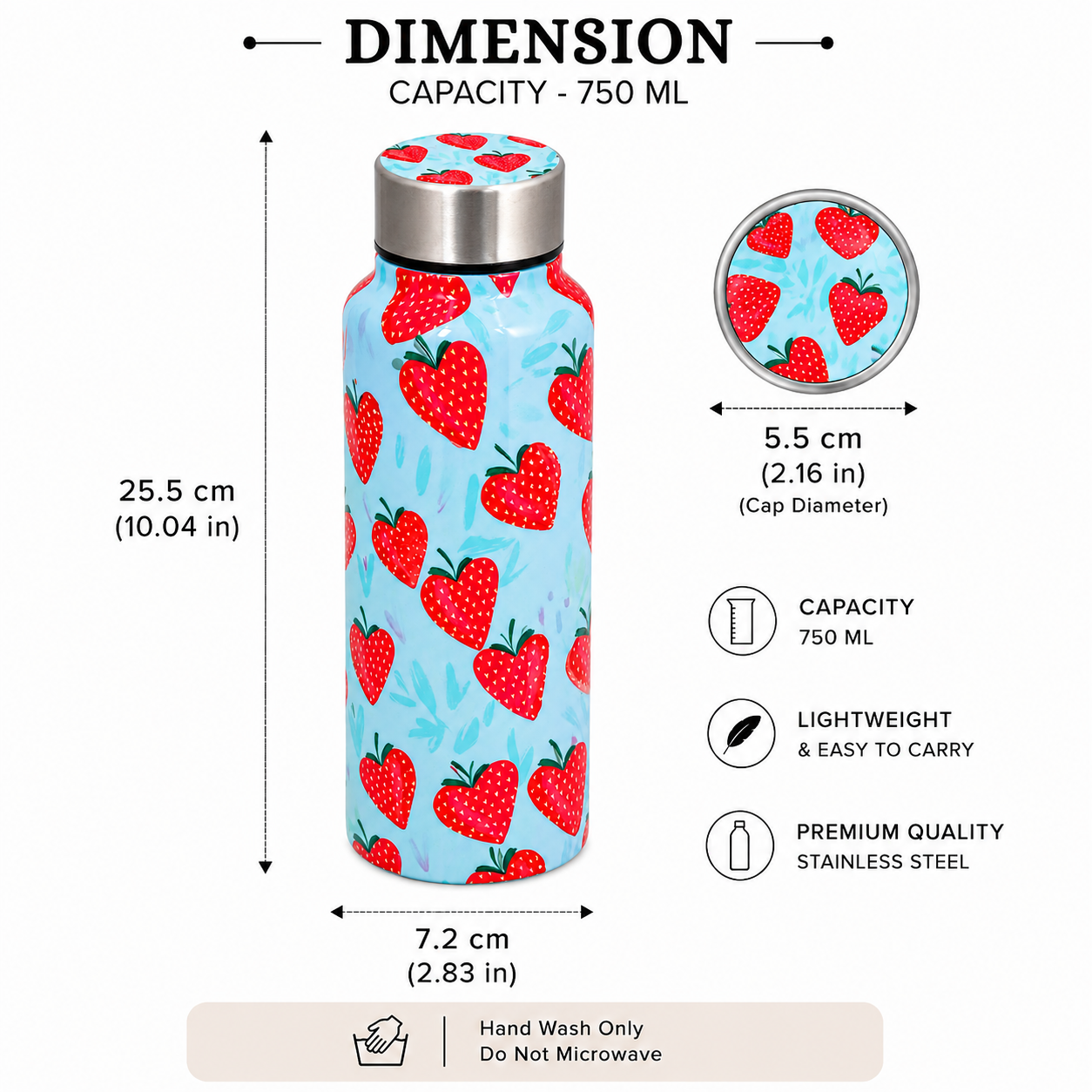 Handcrafted Eco-Friendly Meenakari Steel Bottle(750 ML)