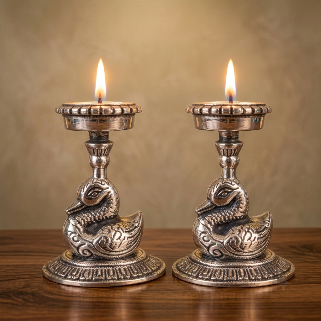 Swan Tealight Holders | Elegant Candle Holders for Home & Festive Decor | Set Of 2