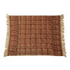 Cotton Maroon and Yellow Kalamkari Throw Blanket | Perfect for Living Room and Bedroom Decor